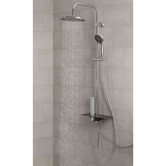 AQUASTAR Shower Set with Tray in Anthracite-Chrome - Bend