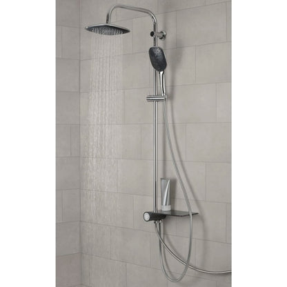 SCHÜTTE Overhead Shower Set with Lateral Tray AQUASTAR Chrome-Anthracite