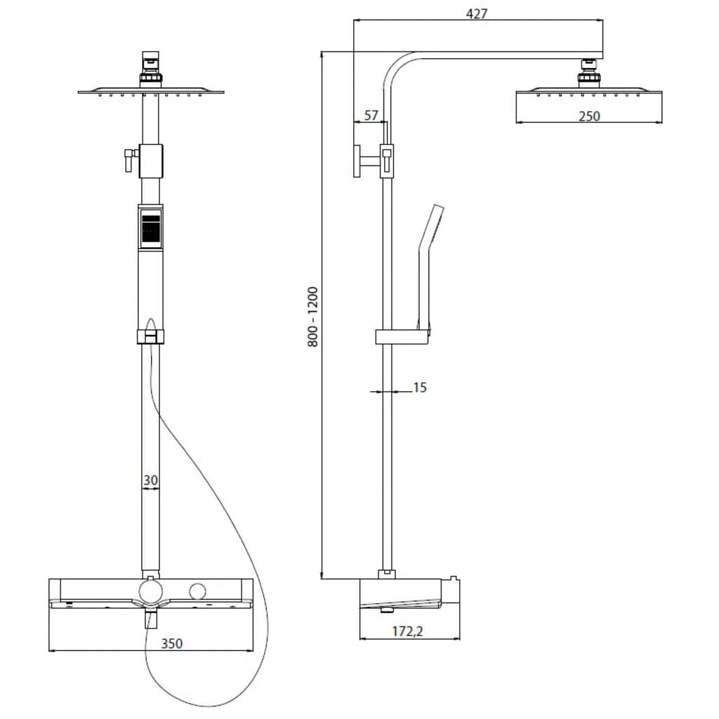 SCHÜTTE Thermostatic Shower System OCEAN - Bend