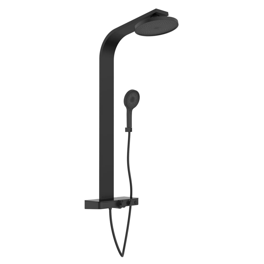 SCHÜTTE SAMOA RAIN Overhead Shower Set in Matte Black - Bend