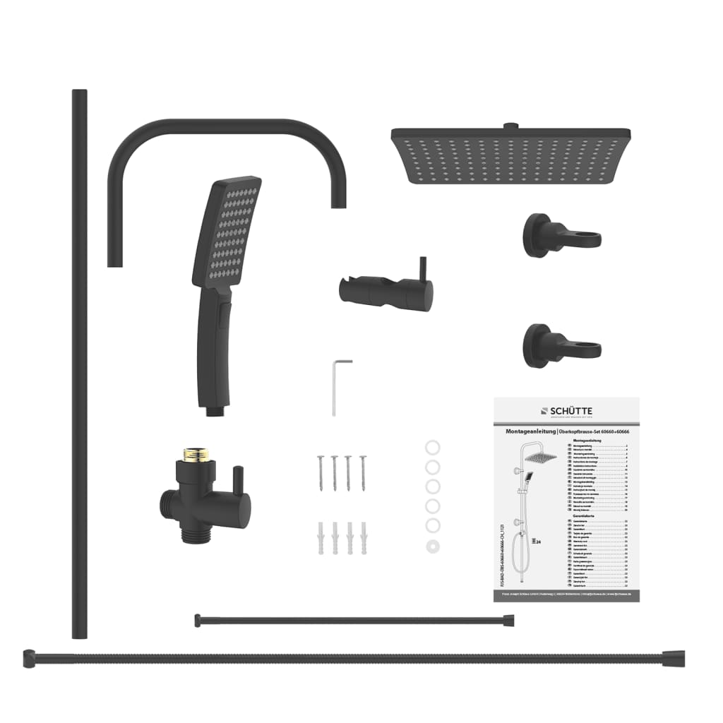 SCHÜTTE Overhead Shower Set MALLORCA Matte Black