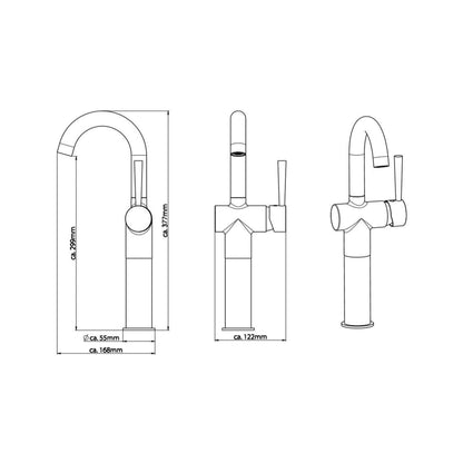 SCHÜTTE High Basin Mixer CORNWALL 168mm Chrome