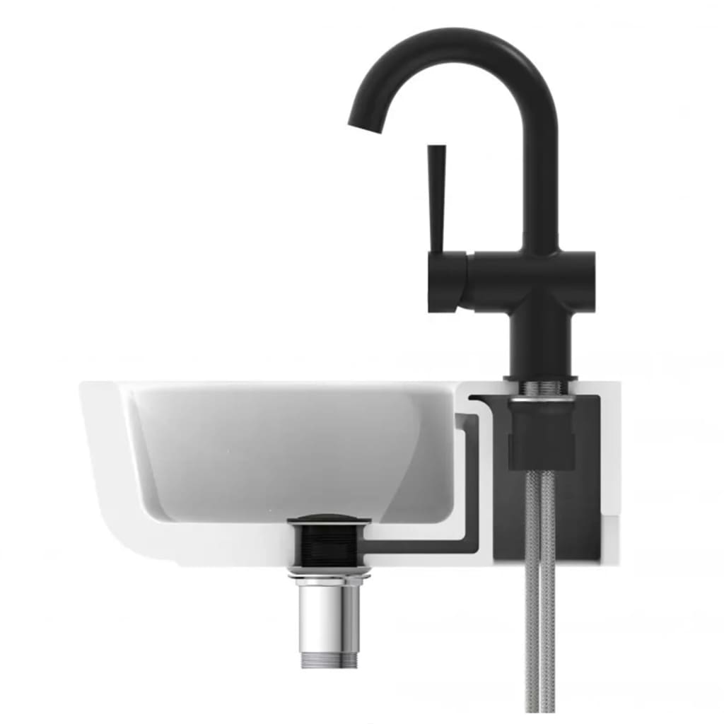 SCHÜTTE Basin Mixer CORNWALL with Lateral Handle Matte Black