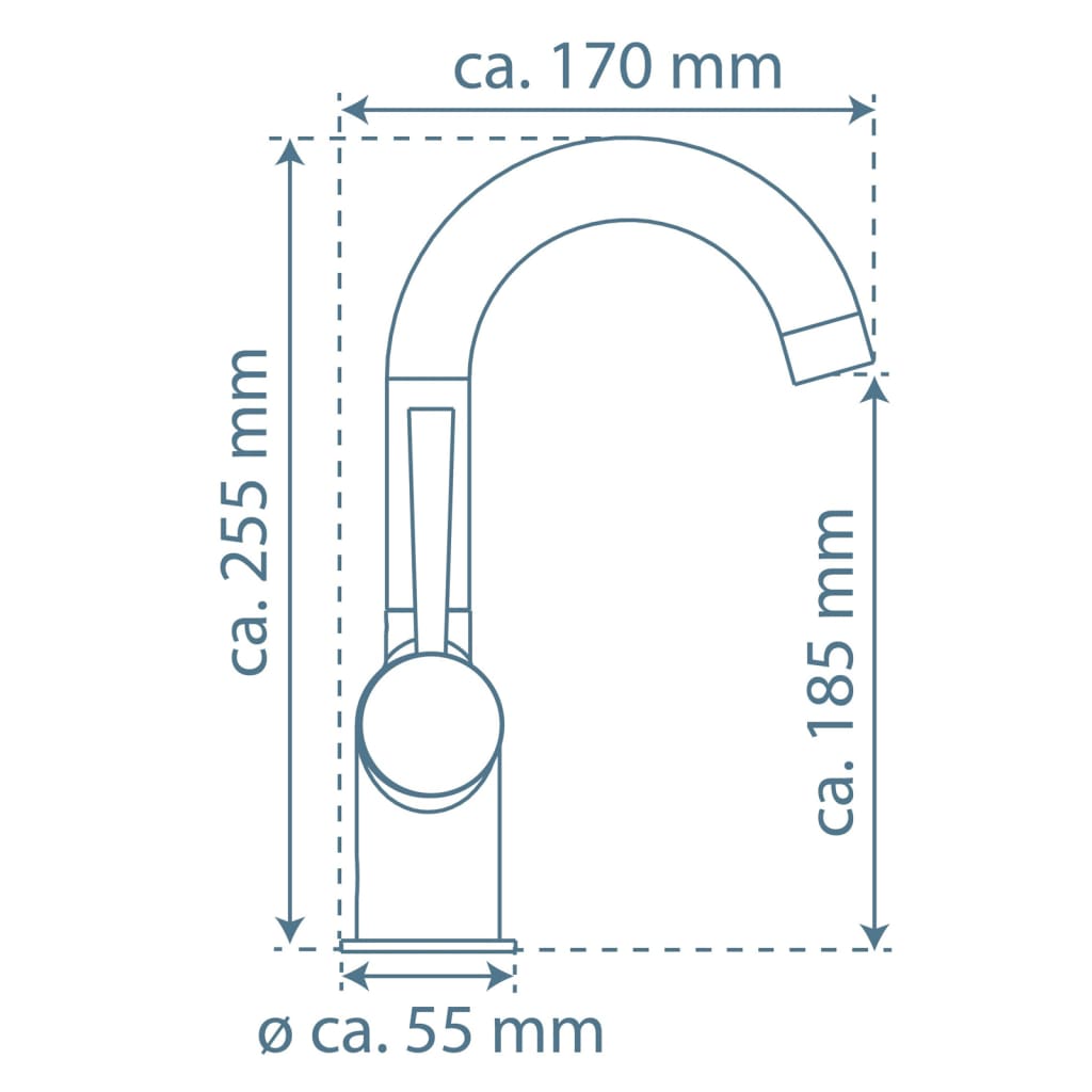 SCHÜTTE Basin Mixer CORNWALL with Lateral Handle Matte Black