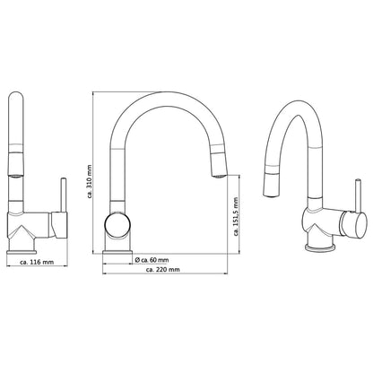 SCHÜTTE Sink Mixer with LED STELLA Chrome - Bend