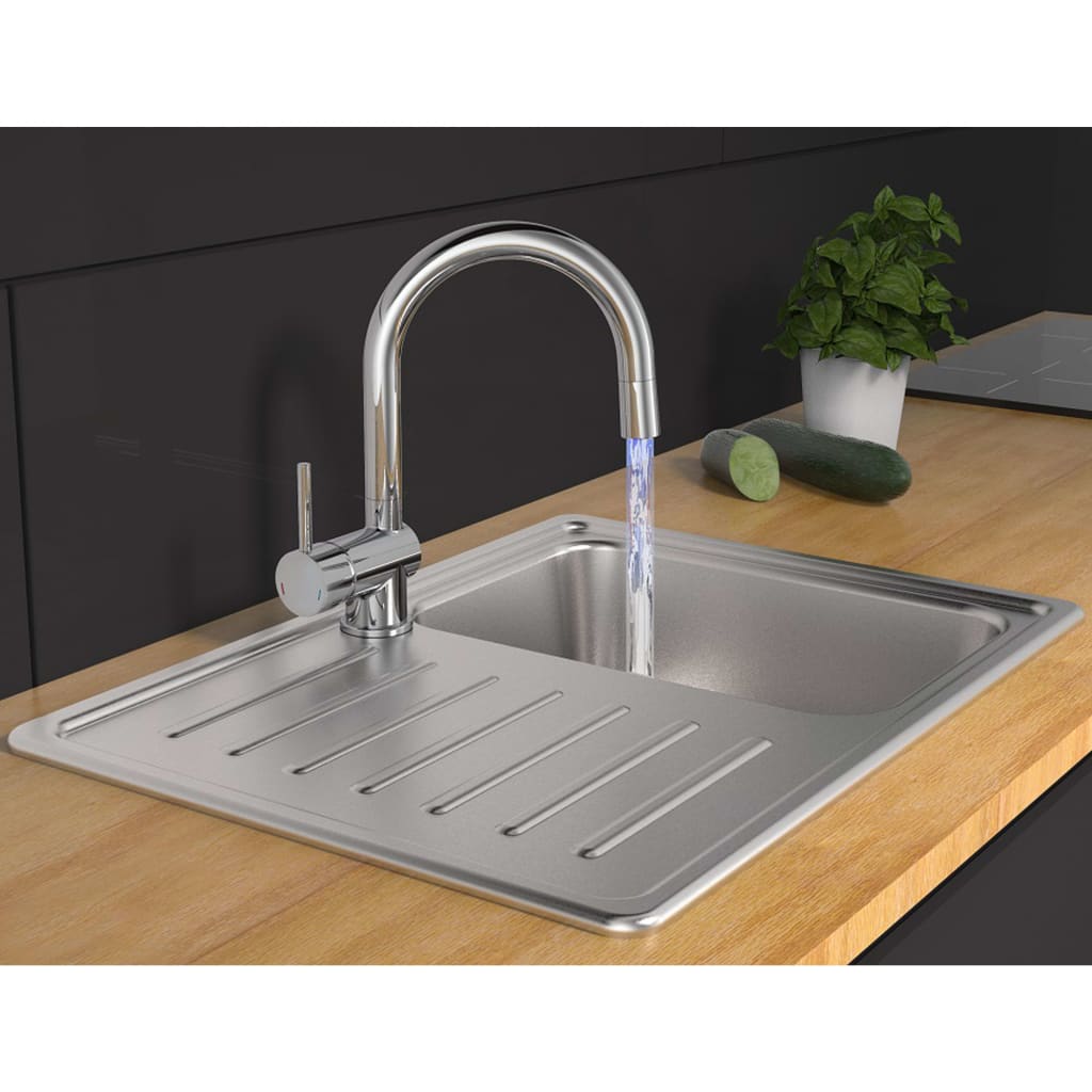 SCHÜTTE Sink Mixer with LED STELLA Chrome - Bend