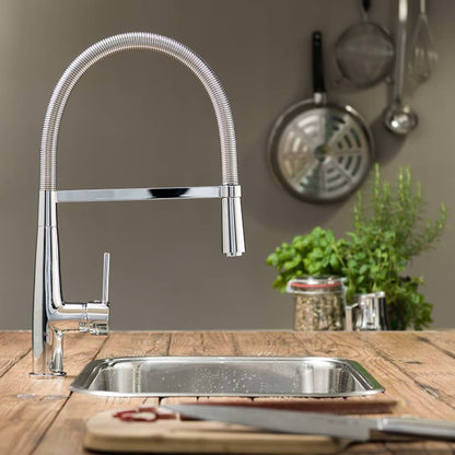 SCHÜTTE Sink Mixer with Spiral Spring NEW YORK Chrome - Bend