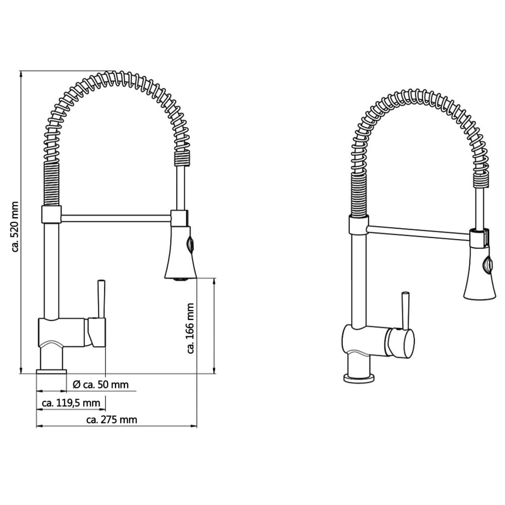 SCHÜTTE Sink Mixer with Spiral Spring CORNWALL Low Pressure