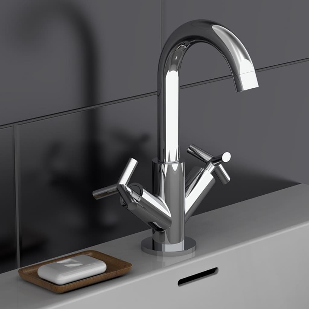 SCHÜTTE 2-Handle Basin Mixer ELIOT Chrome - Bend