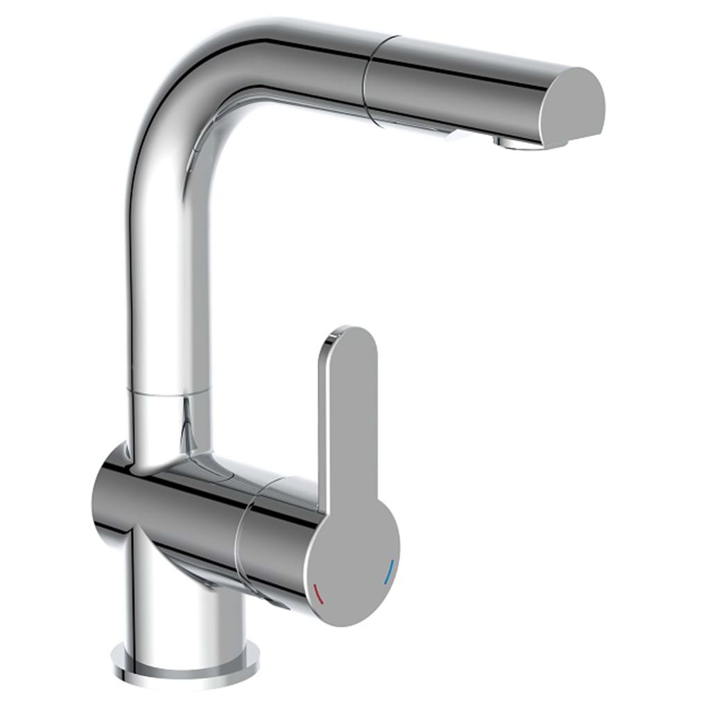 SCHÜTTE Basin Mixer with Pull-Out Spray LONDON Chrome - Bend