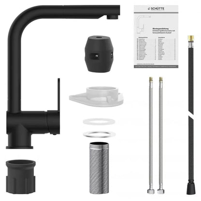 SCHÜTTE Kitchen Mixer Tap with Pull-out Spout LONDON Matte Black - Bend