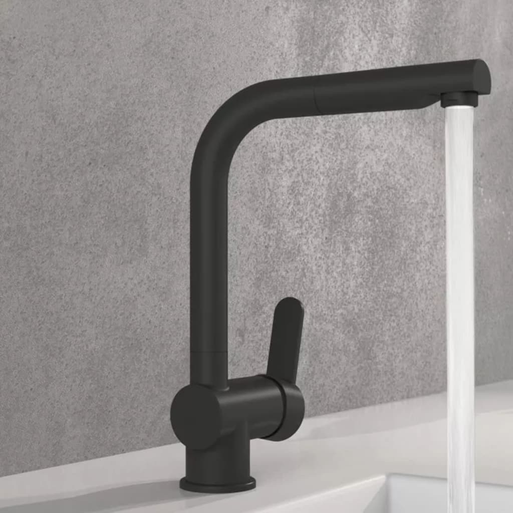 SCHÜTTE Kitchen Mixer Tap with Pull-out Spout LONDON Matte Black - Bend