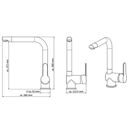 SCHÜTTE Sink Mixer RIO Matt Black - Bend