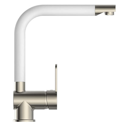 SCHÜTTE Sink Mixer with High Spout RIO Stainless Steel White Matt - Bend