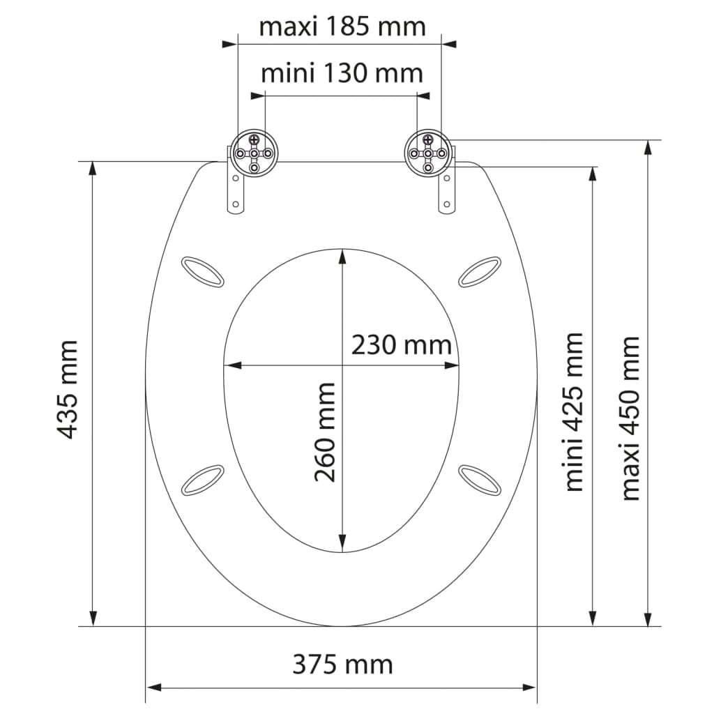 SCHÜTTE Toilet Seat with Soft-Close SPIRIT ATHRAZIT Anthracite Matte