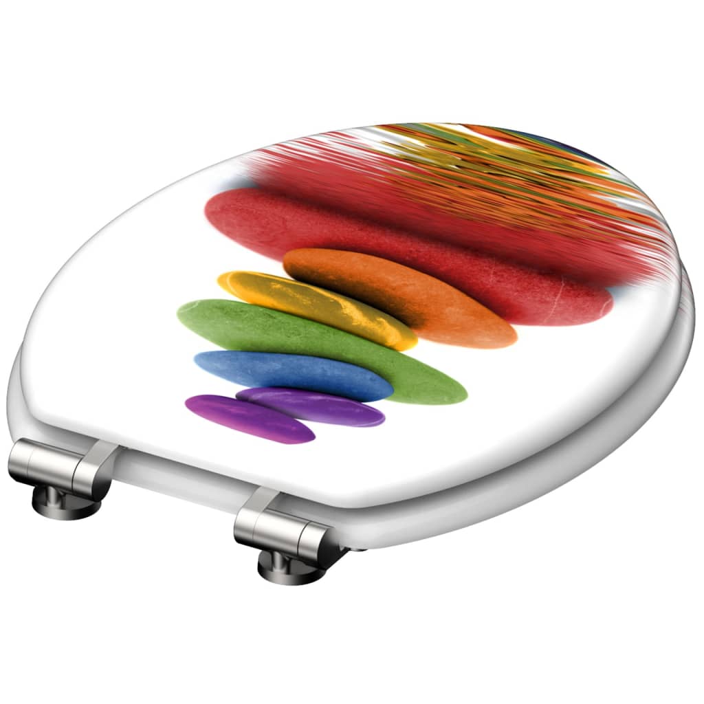 SCHÜTTE Toilet Seat with Soft-Close COLORFUL STONES - Bend