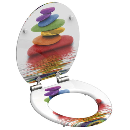 SCHÜTTE Toilet Seat with Soft-Close COLORFUL STONES - Bend