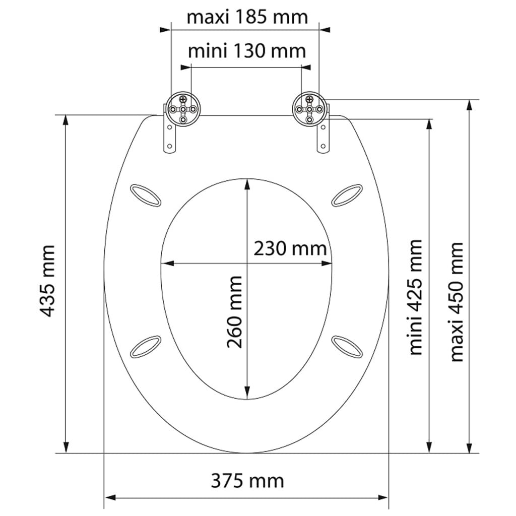 SCHÜTTE Toilet Seat with Soft-Close BALANCE MDF - Bend