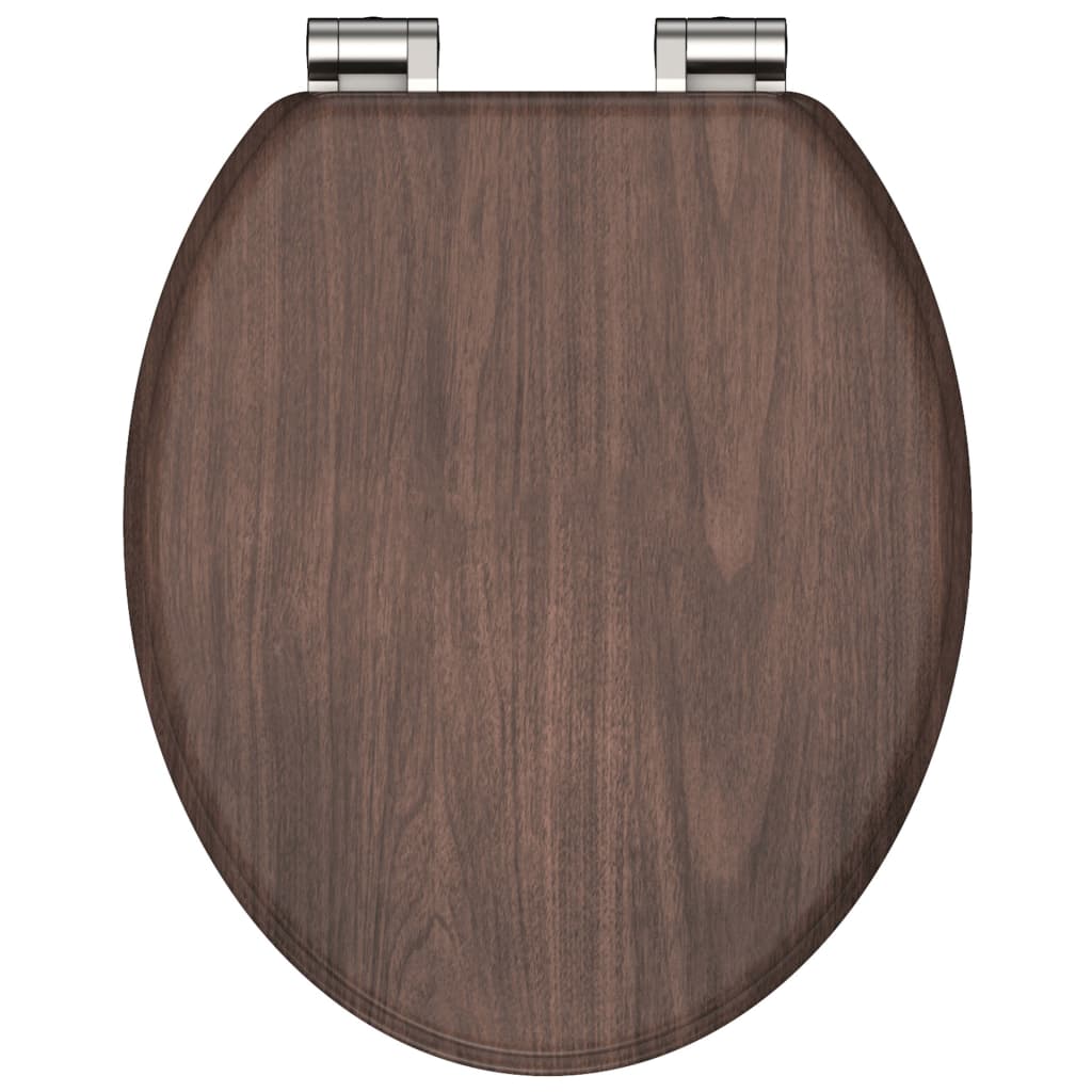 SCHÜTTE Toilet Seat with Soft-Close DARK WOOD MDF