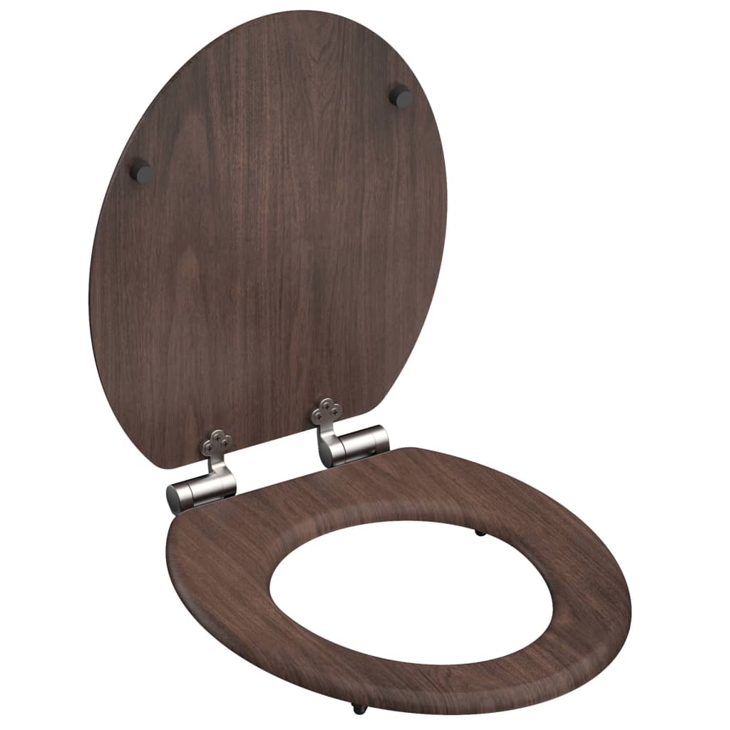 SCHÜTTE Toilet Seat with Soft-Close DARK WOOD MDF