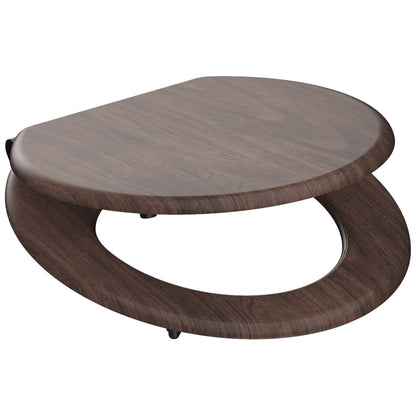 SCHÜTTE Toilet Seat with Soft-Close DARK WOOD MDF