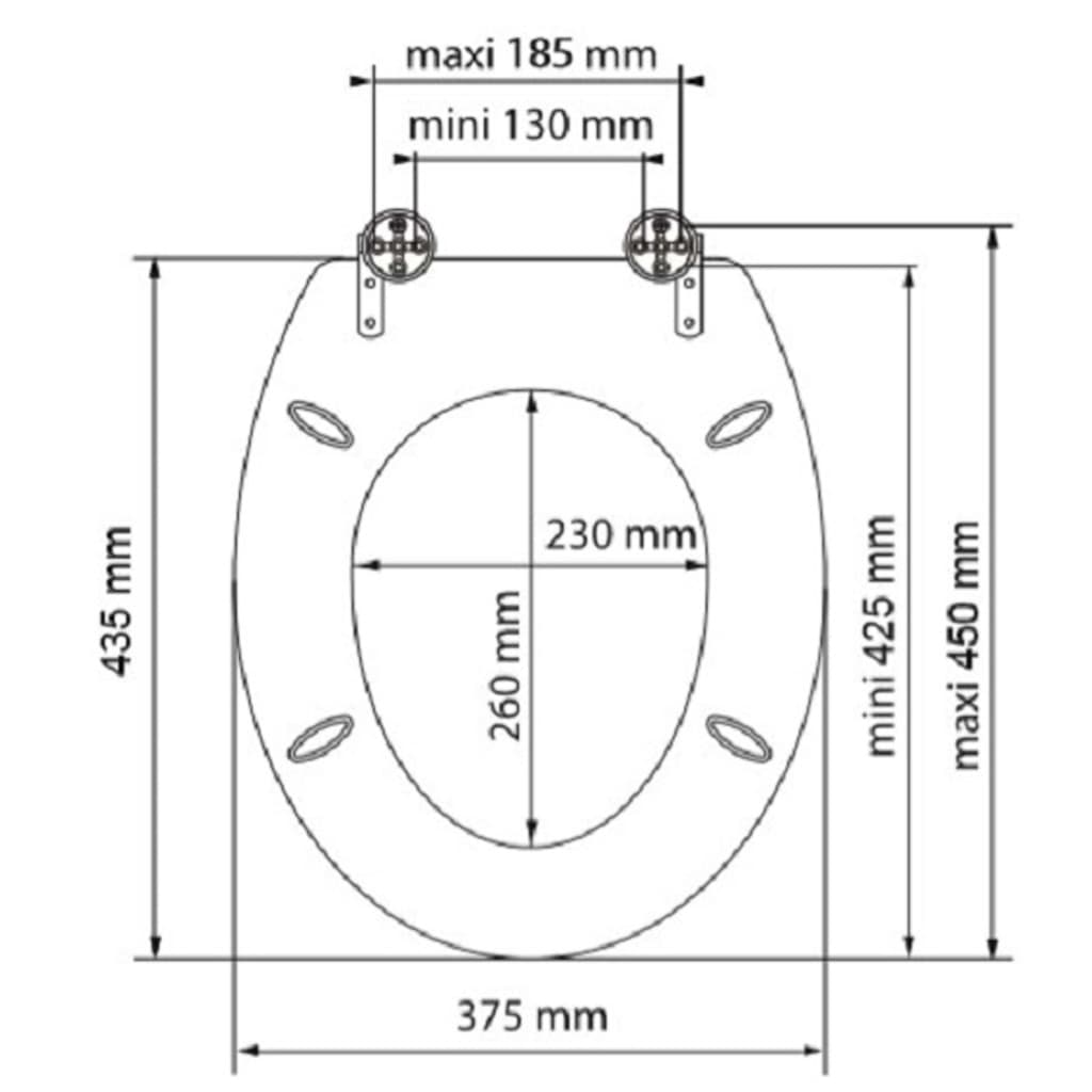 SCHÜTTE Toilet Seat with Soft-Close DARK WOOD MDF