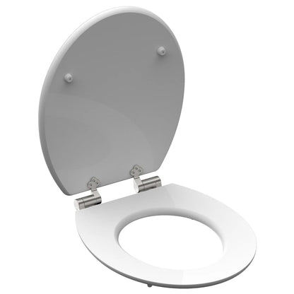 SCHÜTTE High Gloss Toilet Seat with Soft-Close GREY STEEL MDF