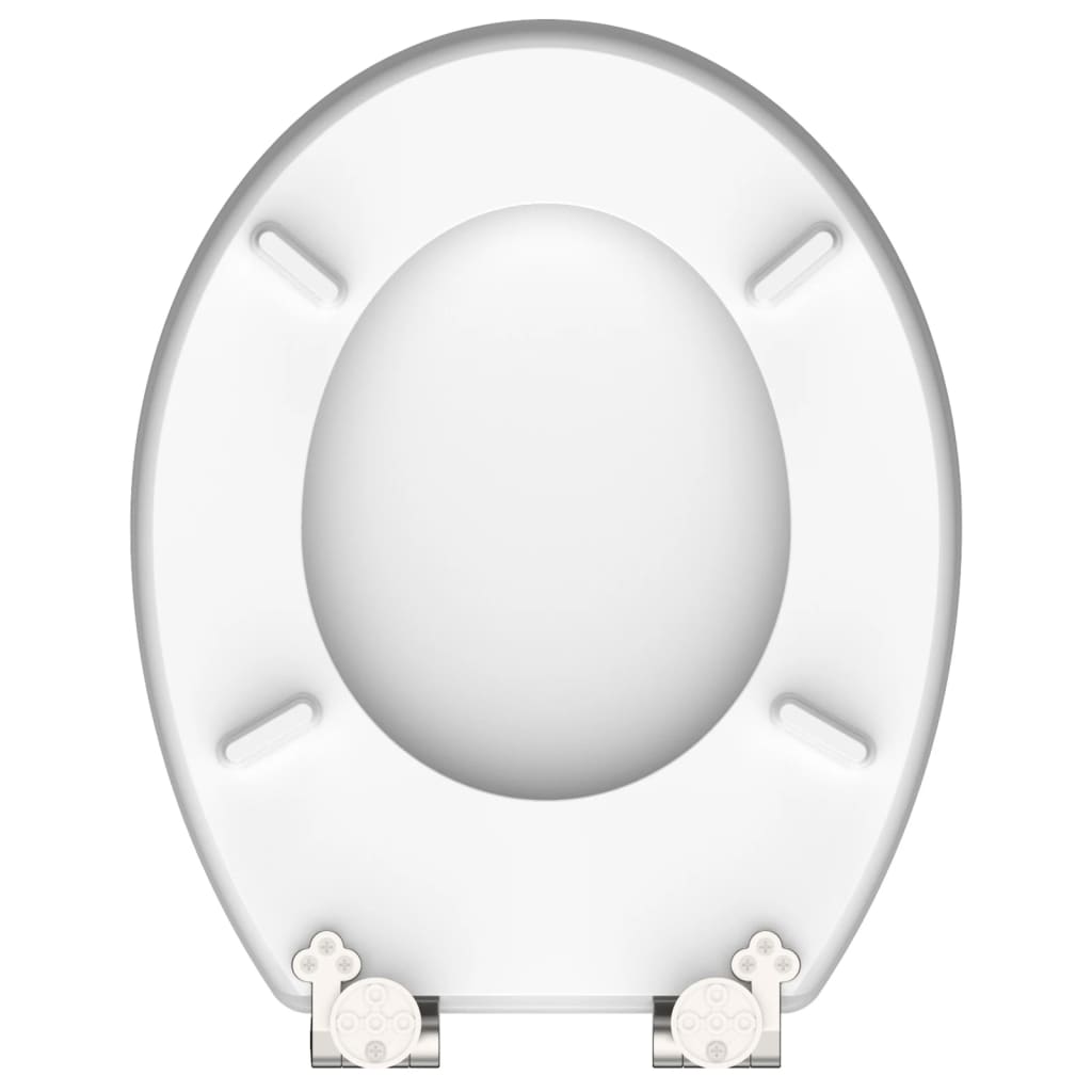 SCHÜTTE High Gloss Toilet Seat with Soft-Close GREY STEEL MDF