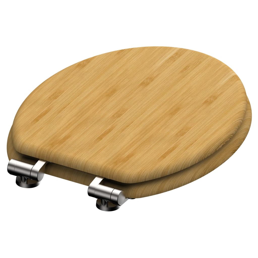 SCHÜTTE Toilet Seat with Soft-Close NATURAL BAMBOO