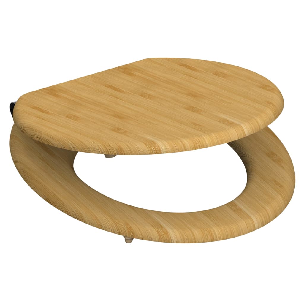 SCHÜTTE Toilet Seat with Soft-Close NATURAL BAMBOO