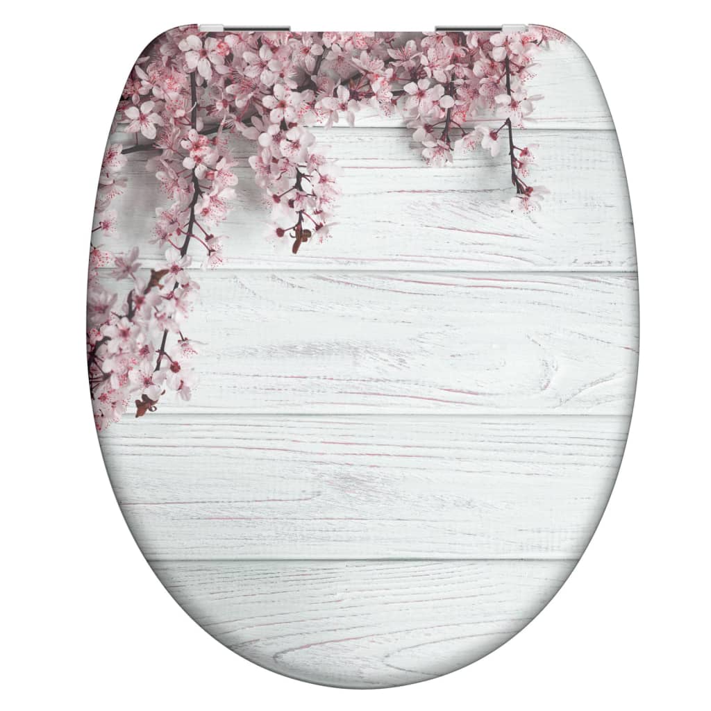 SCHÜTTE Toilet Seat with Soft-Close FLOWERS & WOOD