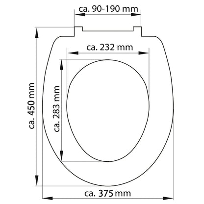 SCHÜTTE Duroplast Toilet Seat with Soft-Close Quick Release GREY