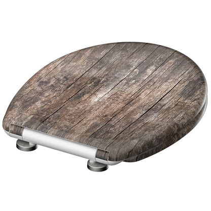 SCHÜTTE Duroplast Toilet Seat with Soft-Close OLD WOOD Printed