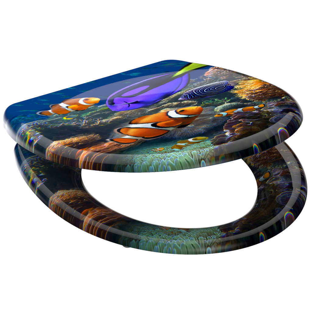 SCHÜTTE Duroplast Toilet Seat with Soft-Close SEA LIFE Printed