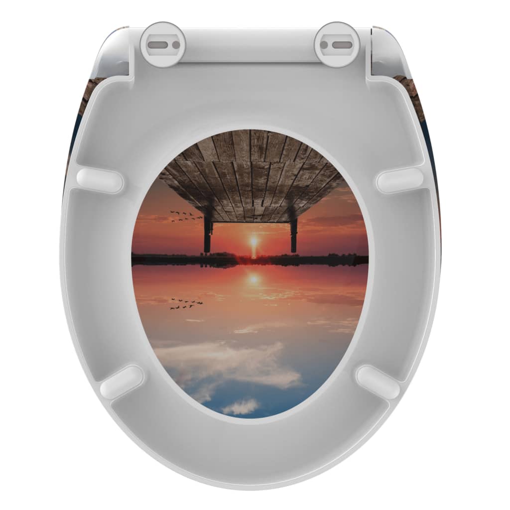 SCHÜTTE Toilet Seat with Soft-Close Quick Release SUNSET SKY - Bend