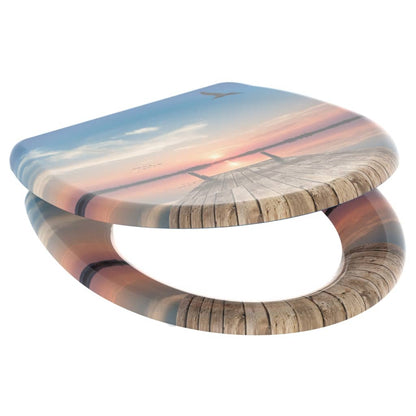 SCHÜTTE Toilet Seat with Soft-Close Quick Release SUNSET SKY - Bend