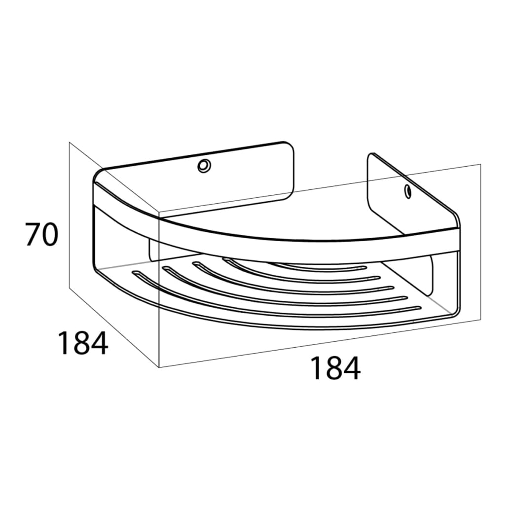 Tiger Bathroom Corner Basket Caddy Silver 1400430946 - Bend