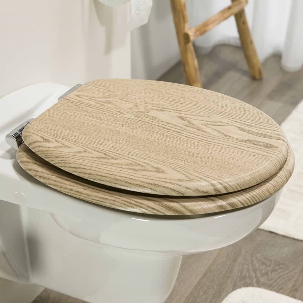 Soft-Close Toilet Seat Scaffold MDF Brown 252022546