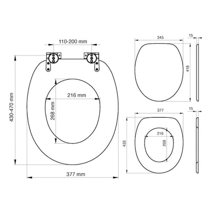 Soft-Close Toilet Seat Scaffold MDF Brown 252022546