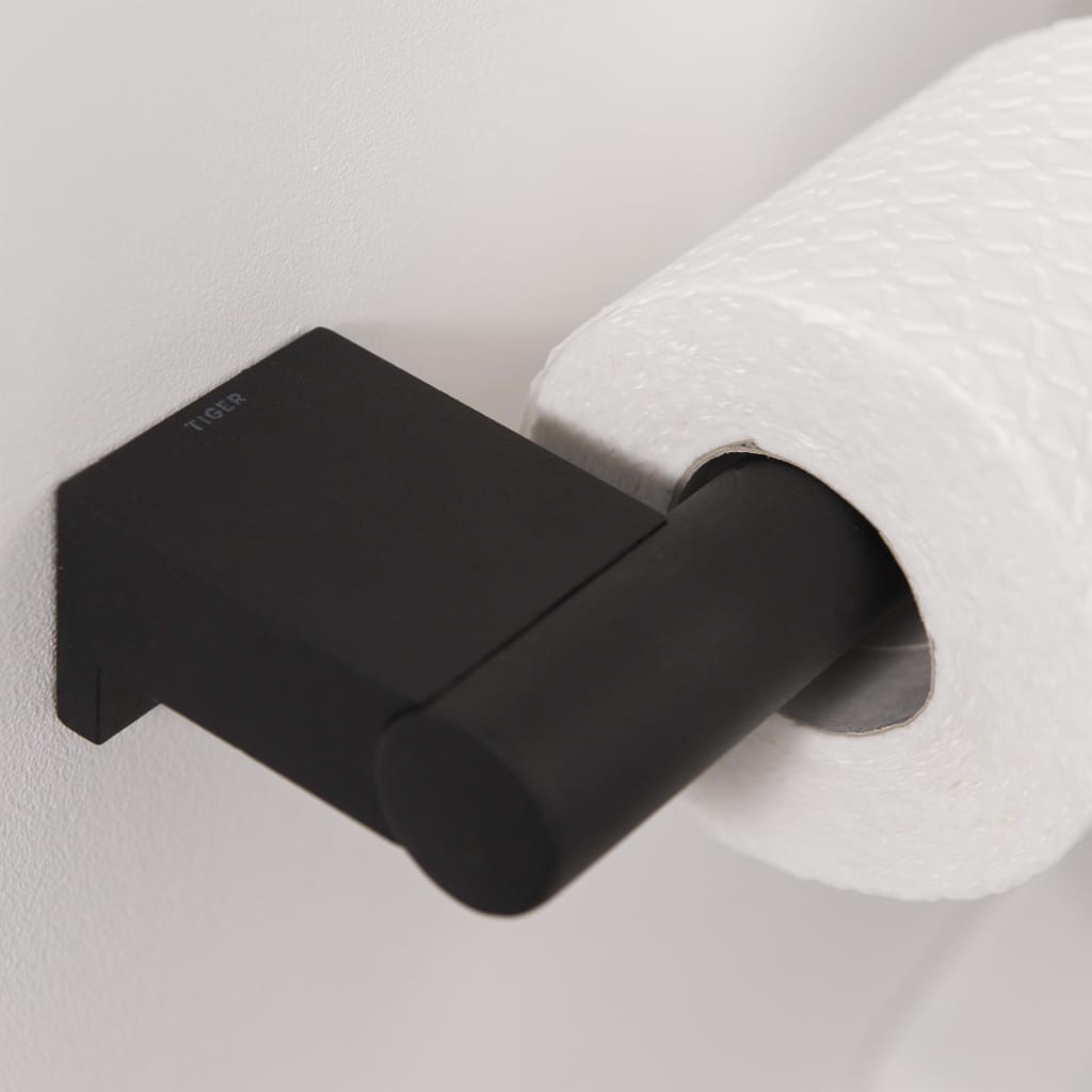 Tiger Toilet Roll Holder "Bold" Matt Black - Bend