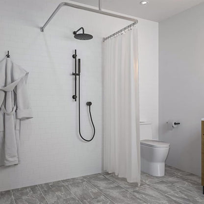 Sealskin Shower Curtain Rail Set Easy-Roll Matte Aluminium