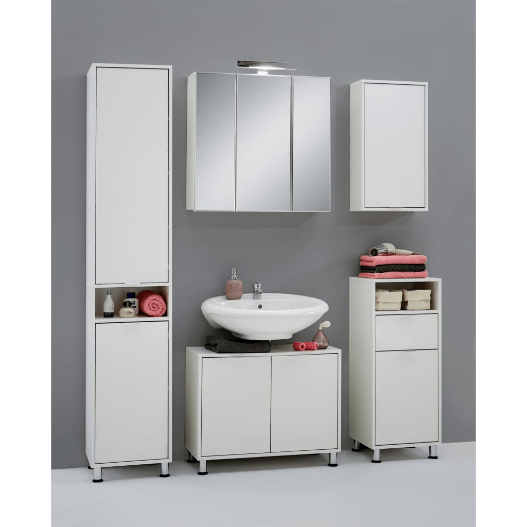 FMD Mirrored Bathroom Cabinet 70x19x67.6 cm White - Bend