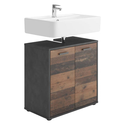 FMD Bathroom Sink Cabinet with 2 Doors Matera Old Style Dark - Bend