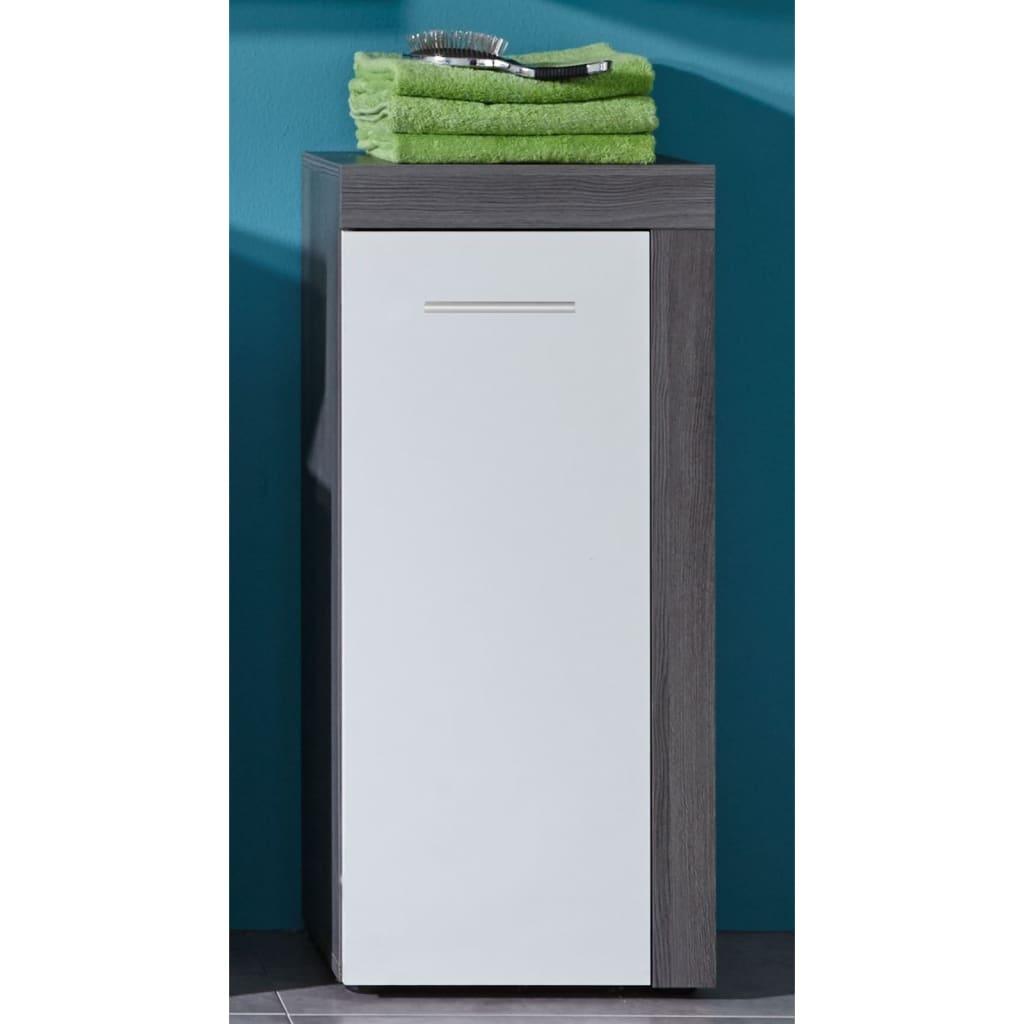 Trendteam Storage Floor Cabinet Miami White and Smokey Silver - Bend