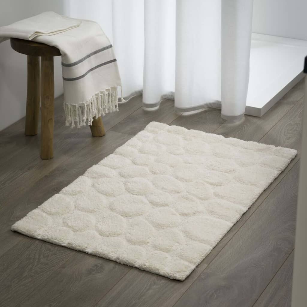 Bath Mat Pebbles Cotton 60x90 cm Ivory