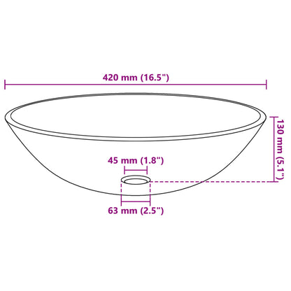 Basin Tempered Glass 42 cm Transparent - Bend