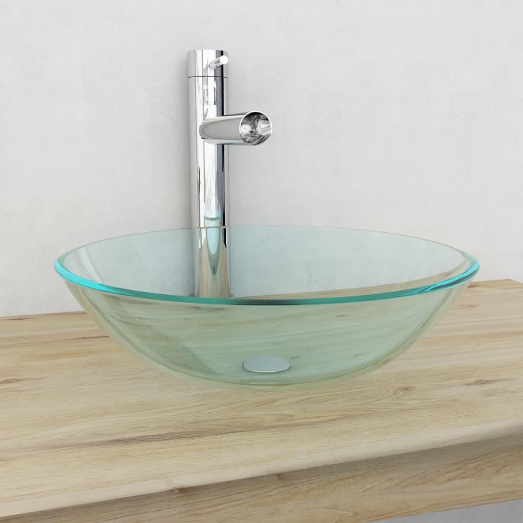 Tempered Glass Bathroom Basin - Bend