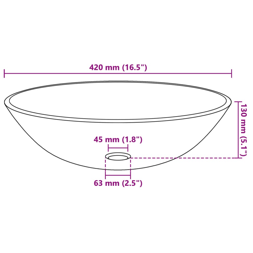 Tempered Glass Bathroom Basin - Bend