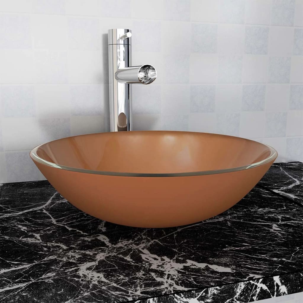 Tempered Glass Bathroom Basin - Bend