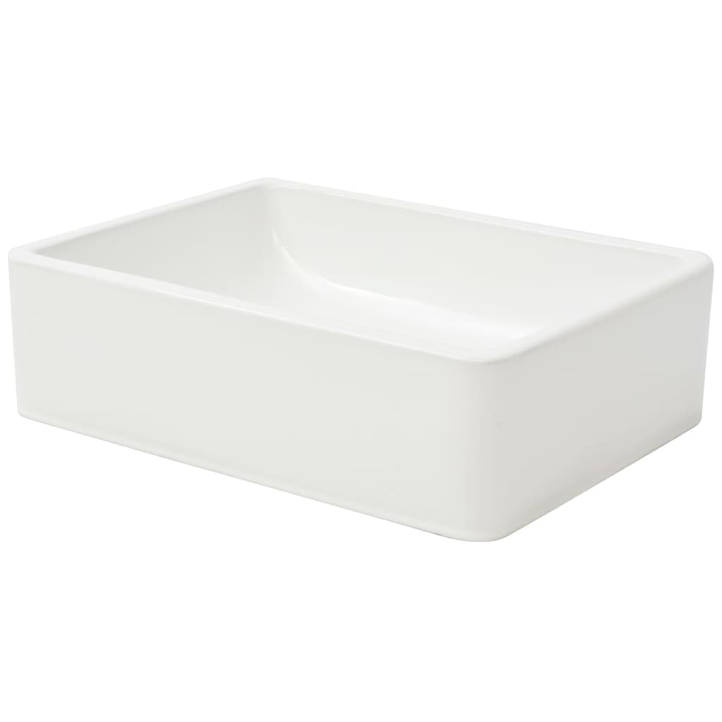 Ceramic Wash Basin in White - Bend